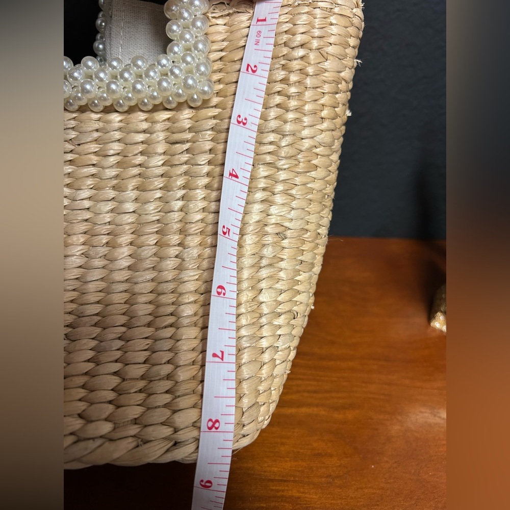 Isaac Mizrahi Raffia Pearl Handle Bag NWT - Picture 8 of 9